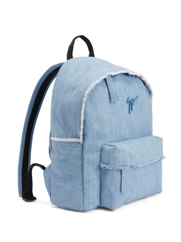 Giuseppe Zanotti frayed denim backpack - Image 4