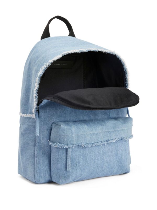 Giuseppe Zanotti frayed denim backpack - Image 3