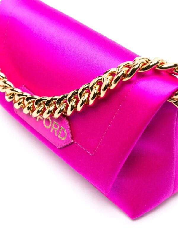 Tom Ford logo-patch chain-link clutch - Image 4
