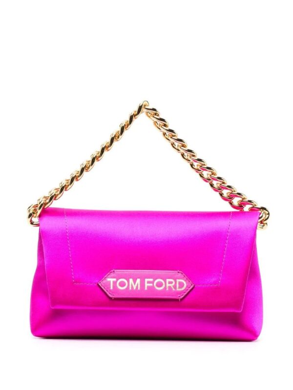 Tom Ford logo-patch chain-link clutch