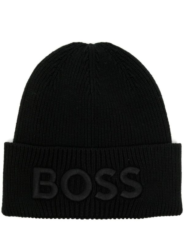 BOSS intarsia-knit logo beanie