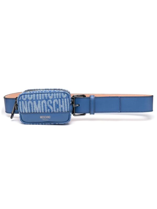 Moschino  logo-print leather belt