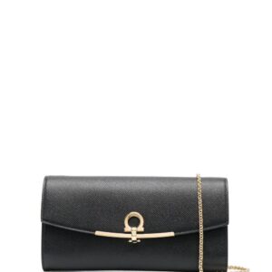 Ferragamo Gancini leather clutch bag