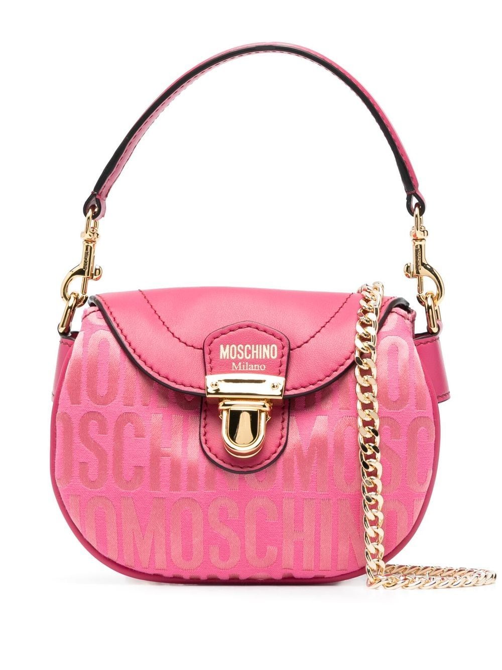 Moschino logo stamp monogram shoulder bag