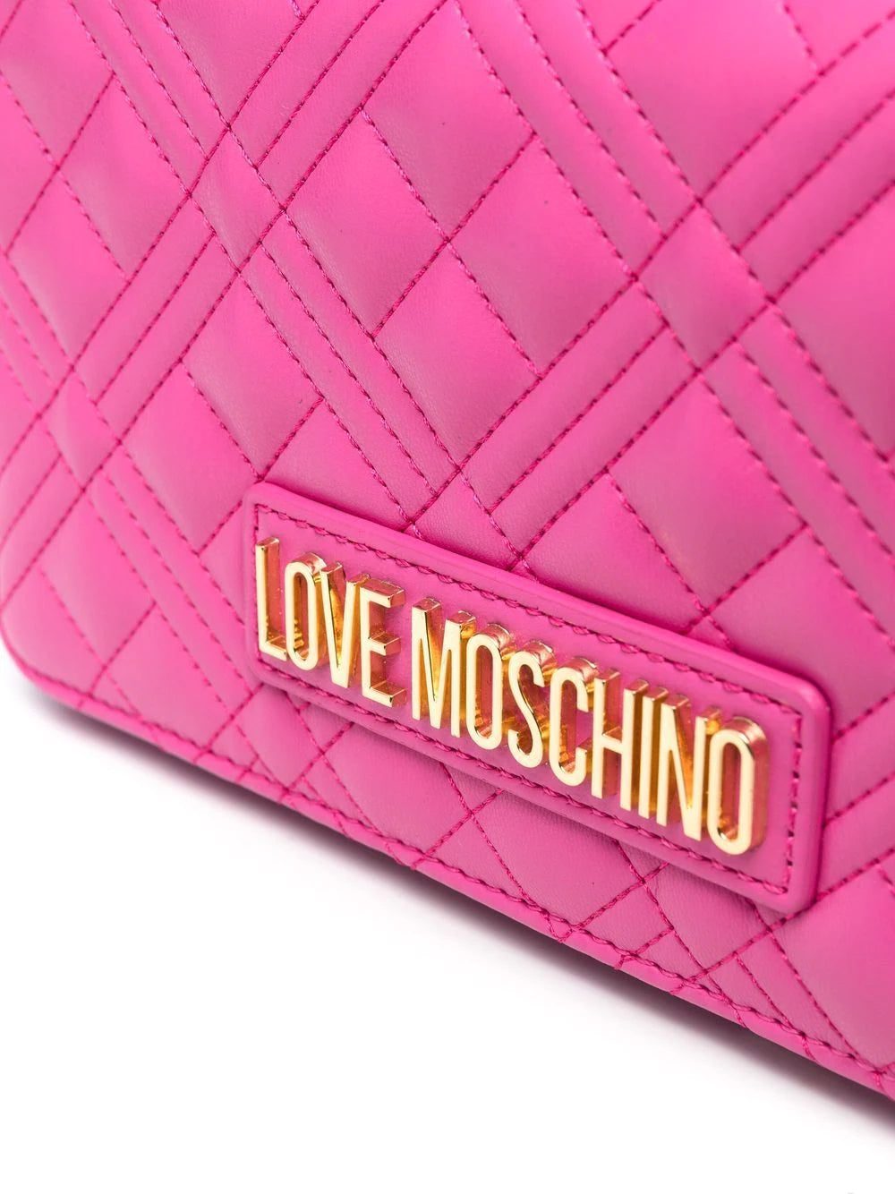 Love Moschino logo-plaque quilted shoulder bag - Image 3