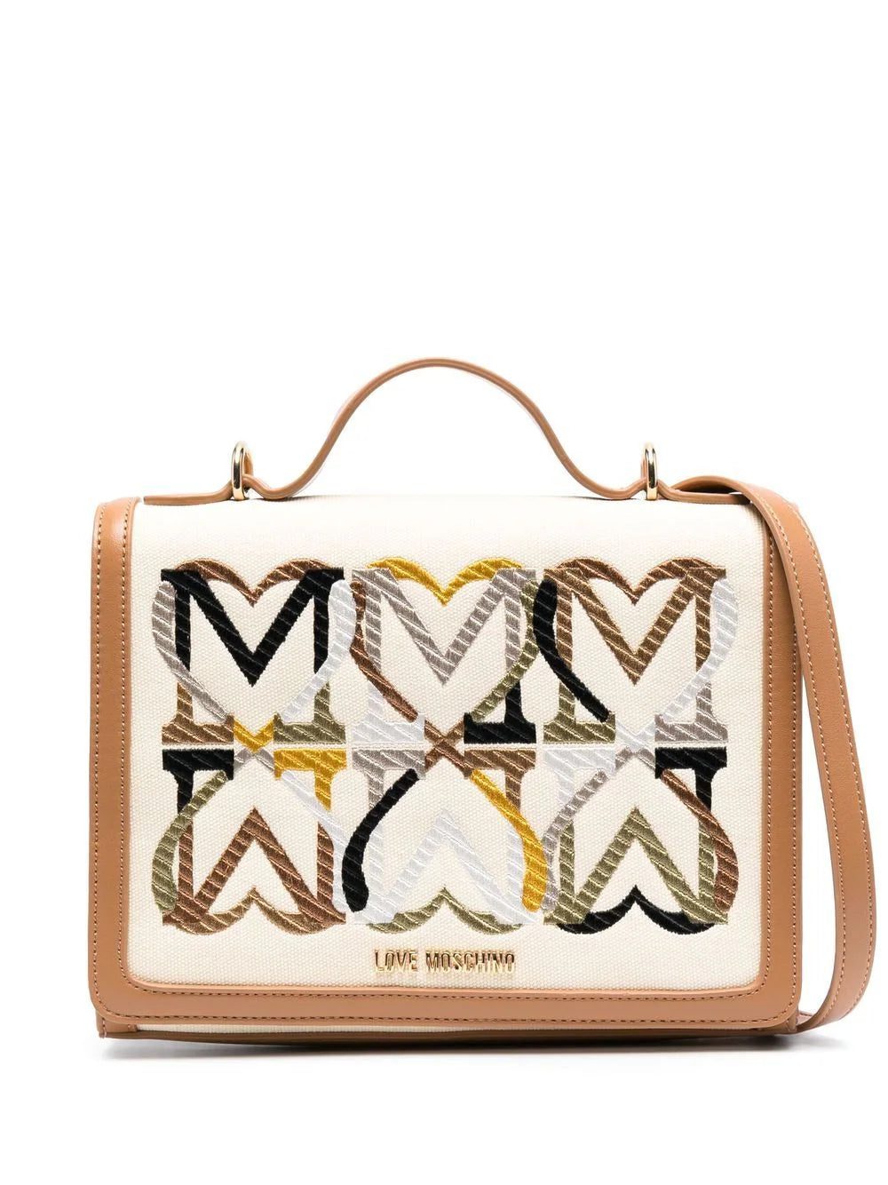 Love Moschino embroidered-motif canvas tote bag