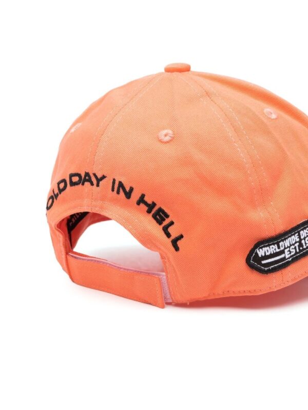 Philipp Plein logo-patch distressed cotton baseball cap - Image 2