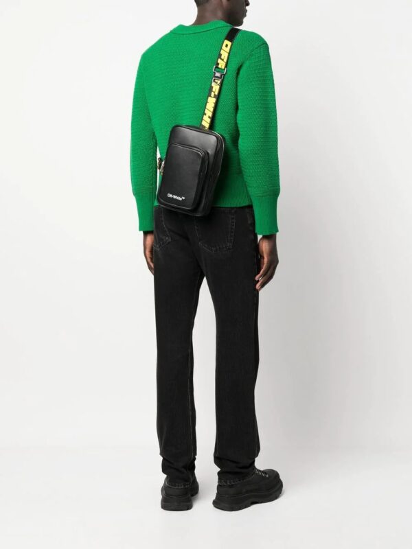 Off-white logo-strap leather backpack - Image 2