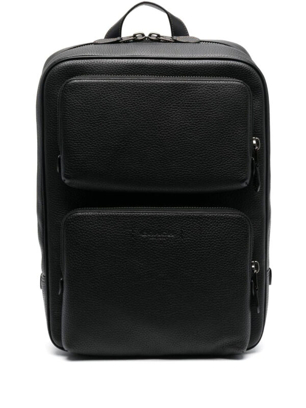 Coach multi-pocket leather backpack