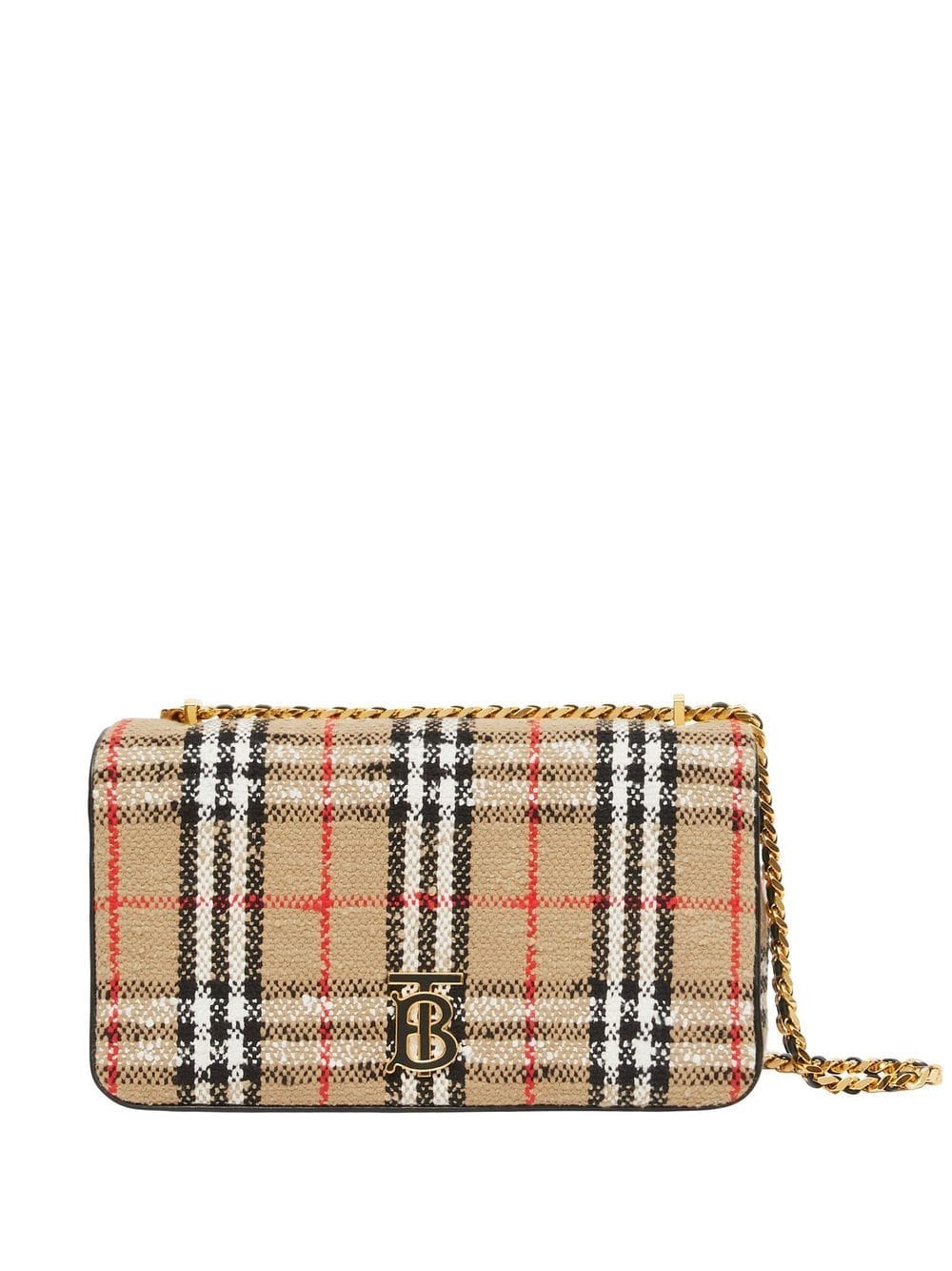 Burberry Lola Vintage-Check bouclé shoulder bag