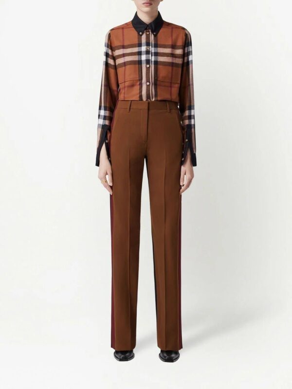 Burberry  contrast-trim checked shirt - Image 2