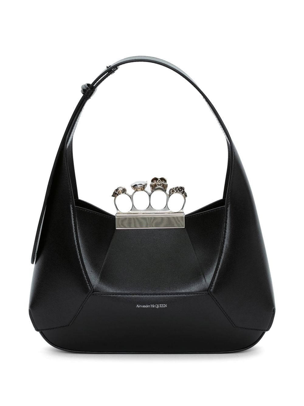 Alexander McQueen leather logo-print bag