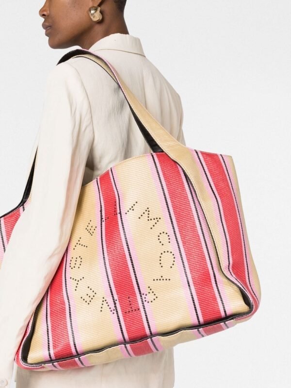 Stella McCartney striped raffia tote bag - Image 3