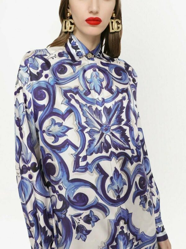 Dolce & Gabbana  Majolica-print silk shirt - Image 4