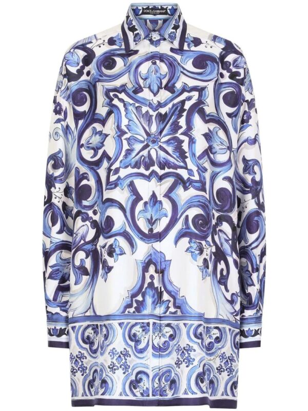 Dolce & Gabbana  Majolica-print silk shirt