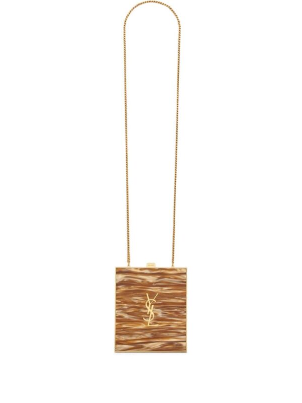 Saint Laurent Tuxedo YSL plaque clutch bag