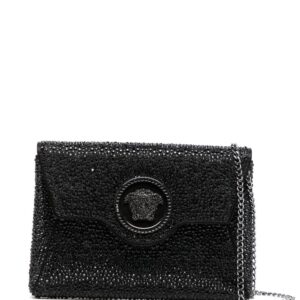 Versace La Medusa crystal envelope clutch