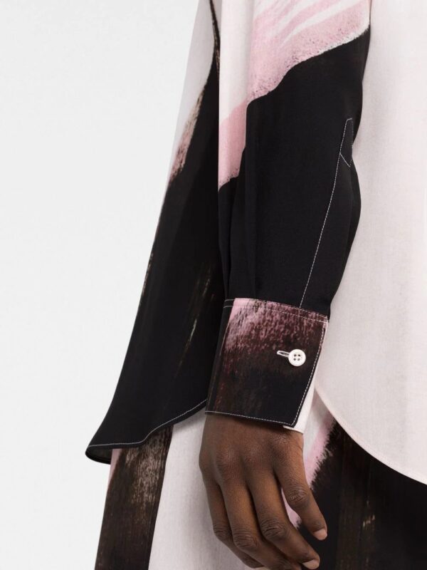 Alexander McQueen  painterly-print long-sleeved shirt - Image 3