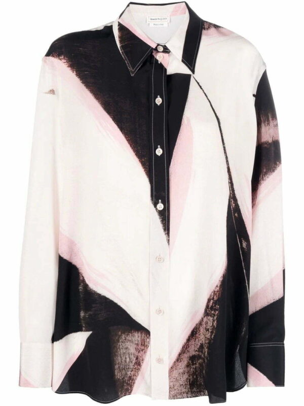 Alexander McQueen  painterly-print long-sleeved shirt
