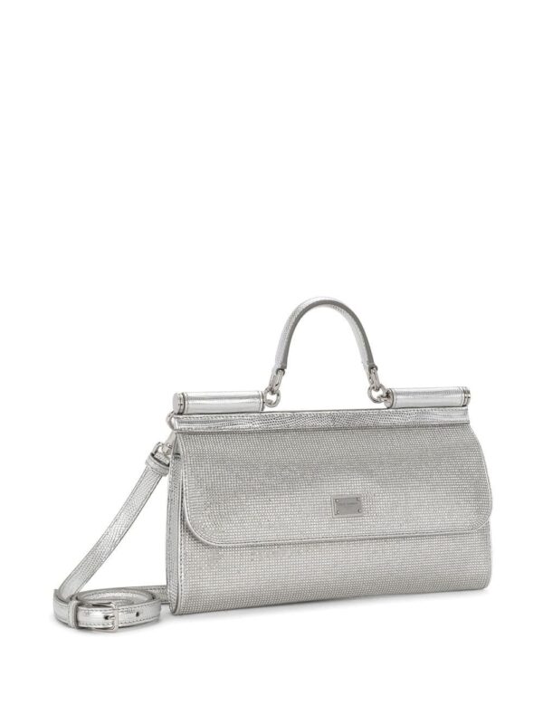 Dolce & Gabbana KIM DOLCE&GABBANA small Sicily rhinestone top-handle bag - Image 4