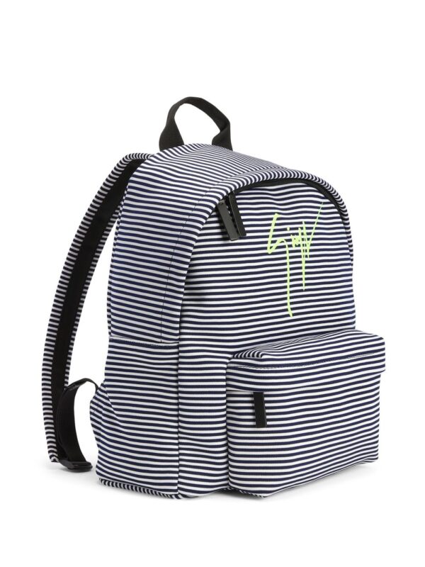 Giuseppe Zanotti logo-print striped backpack - Image 4