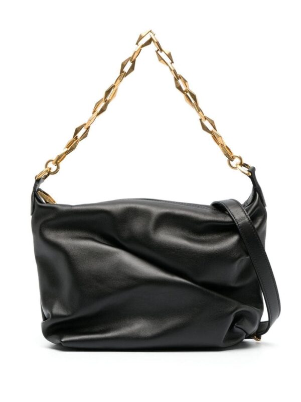 Jimmy Choo Diamond zip-up leather shoulder bag