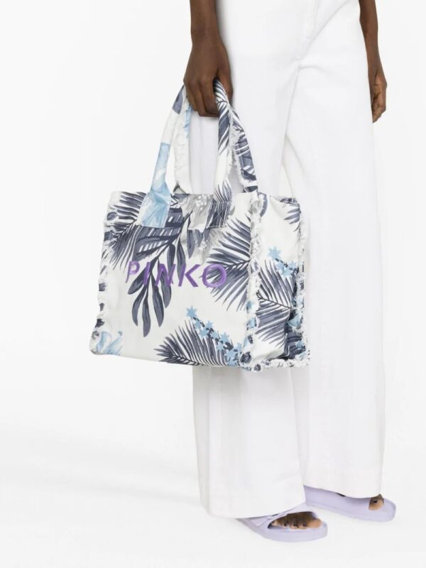 PINKO  logo-embroidered beach bag - Image 3
