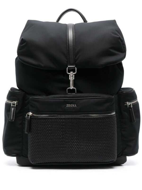 Zegna woven panel backpack