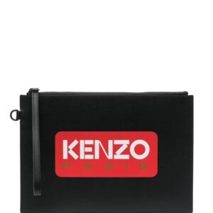 Kenzo  logo leather clutch bag