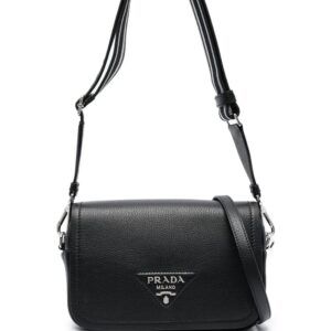 Prada  logo-plaque leather satchel bag