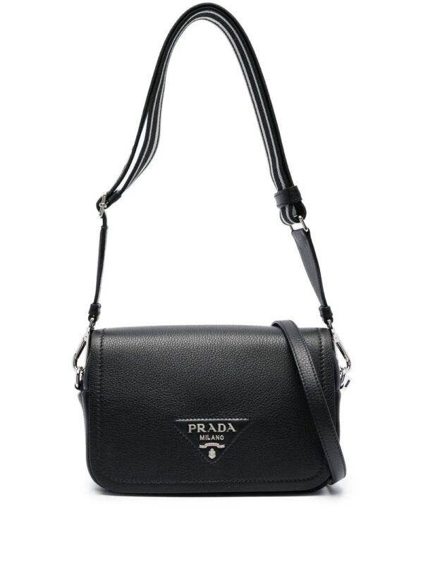 Prada  logo-plaque leather satchel bag