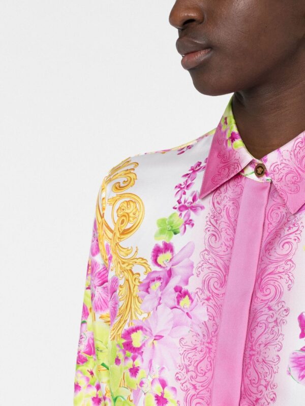 Versace  button-down printed silk shirt - Image 3