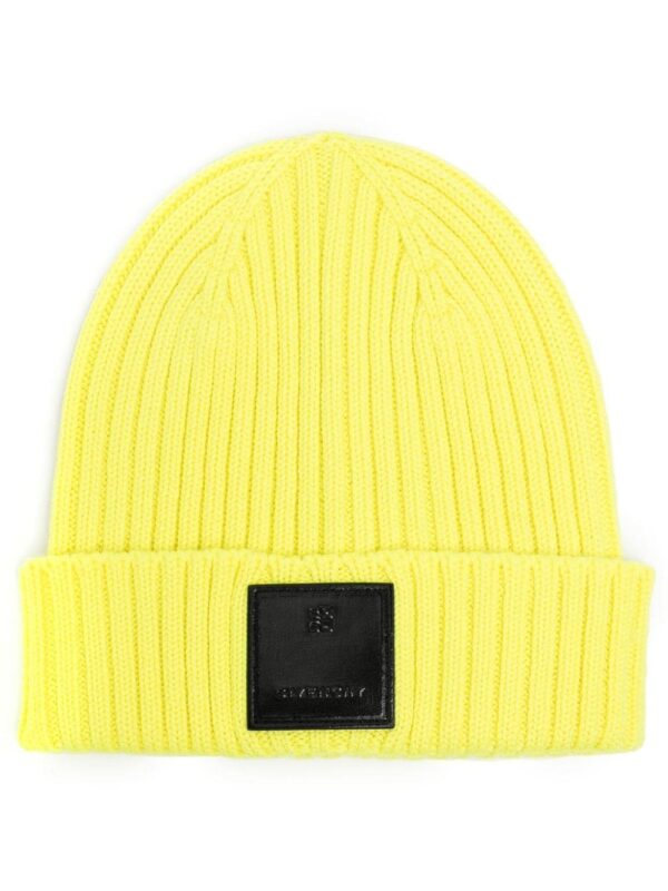 Givenchy logo-patch wool beanie