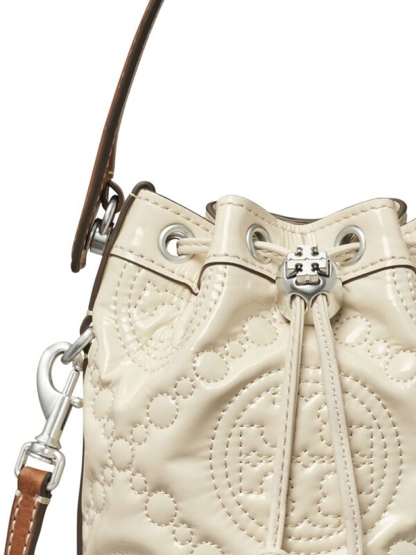 Tory Burch mini monogram-embroidered bucket bag - Image 4