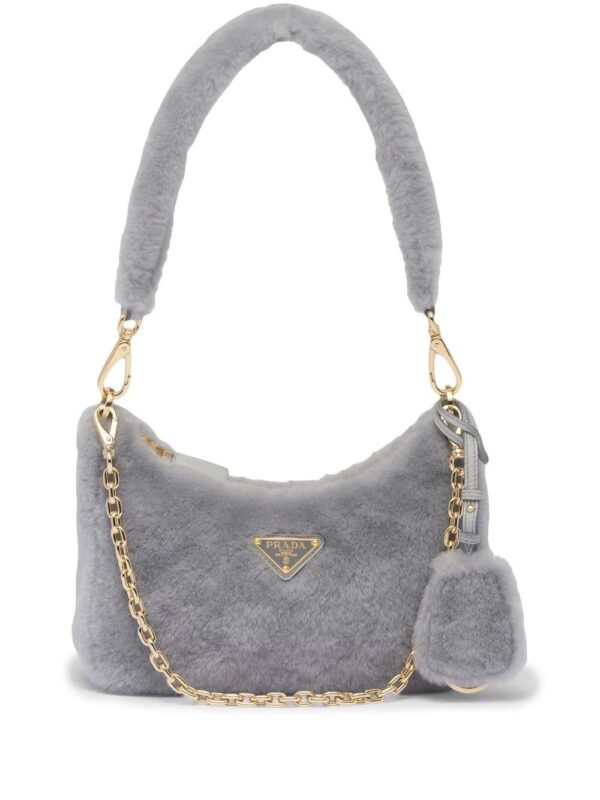 Prada  mini shearling shoulder bag
