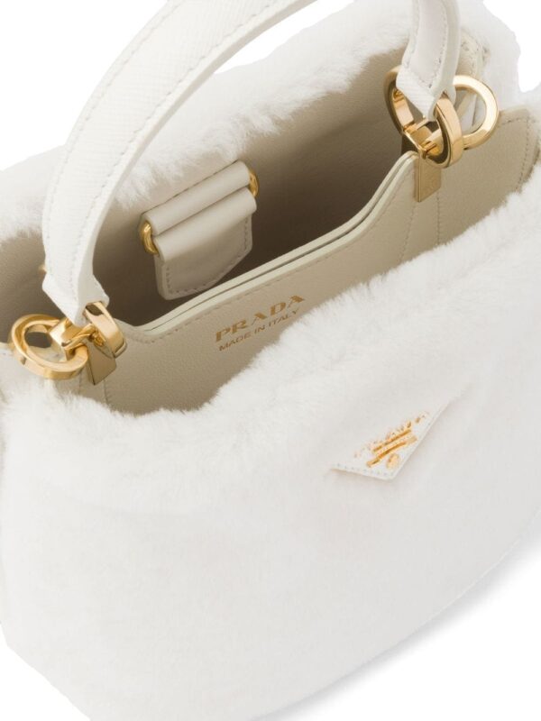 Prada mini Panier shearling tote bag - Image 5