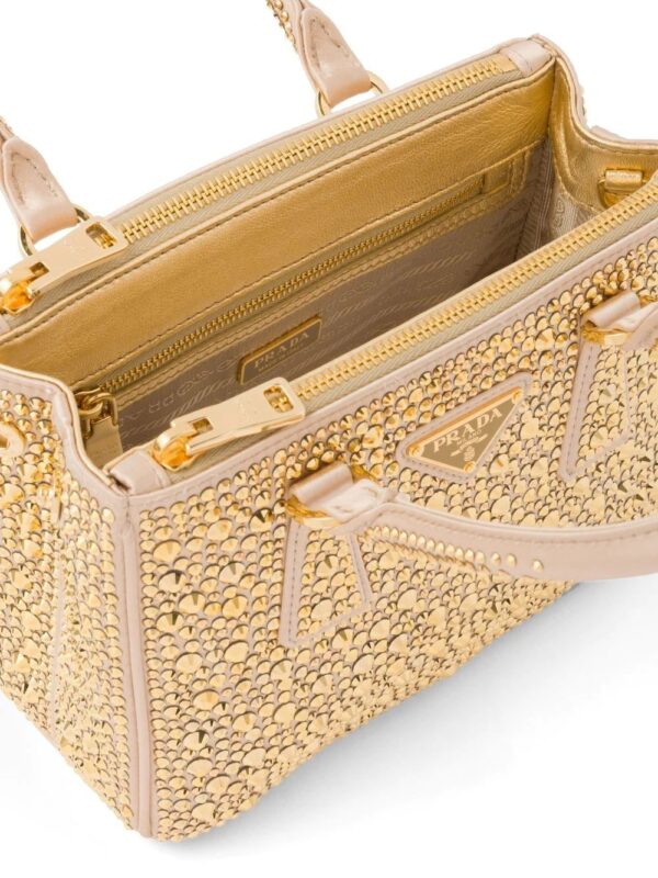Prada  mini Galleria crystal-embellished tote bag - Image 4