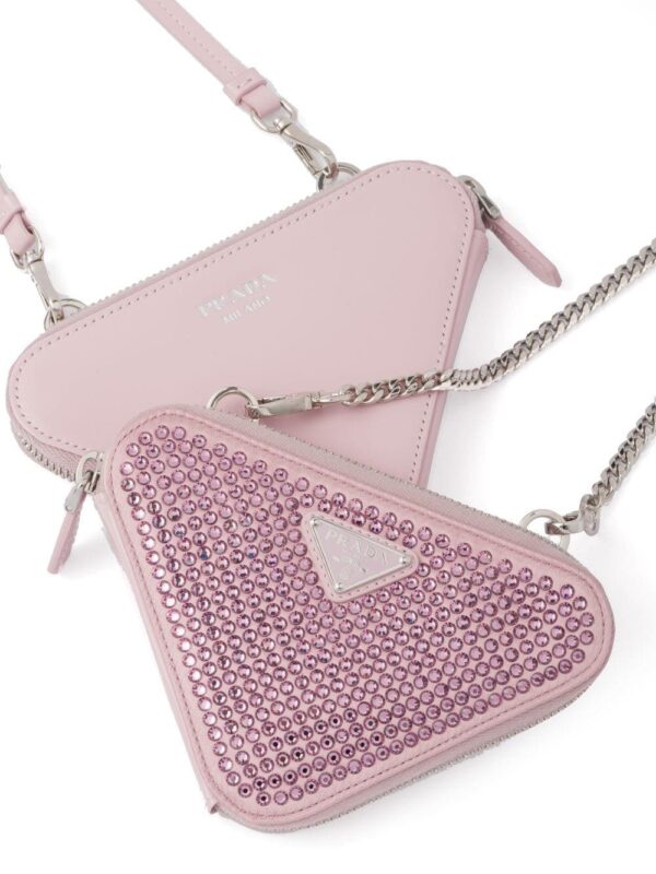 Prada mini Triangle crystal-embellished crossbody bag - Image 5