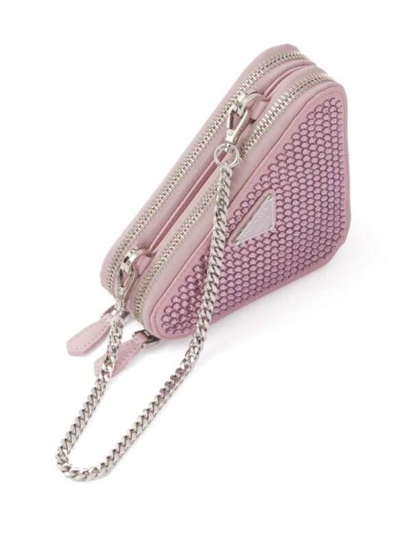 Prada mini Triangle crystal-embellished crossbody bag - Image 3
