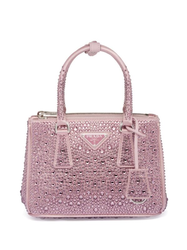 Prada Galleria crystal-embellished satin mini bag