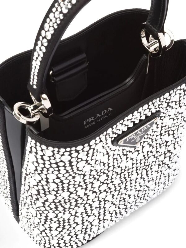 Prada  small Panier crystal-embellished tote bag - Image 3