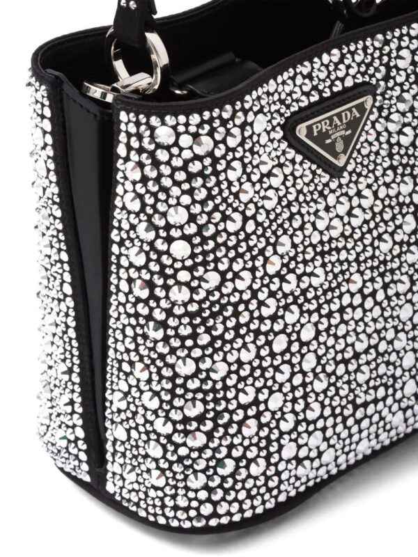 Prada  small Panier crystal-embellished tote bag - Image 5