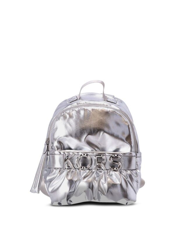 Michael Kors logo-lettering metallic backpack