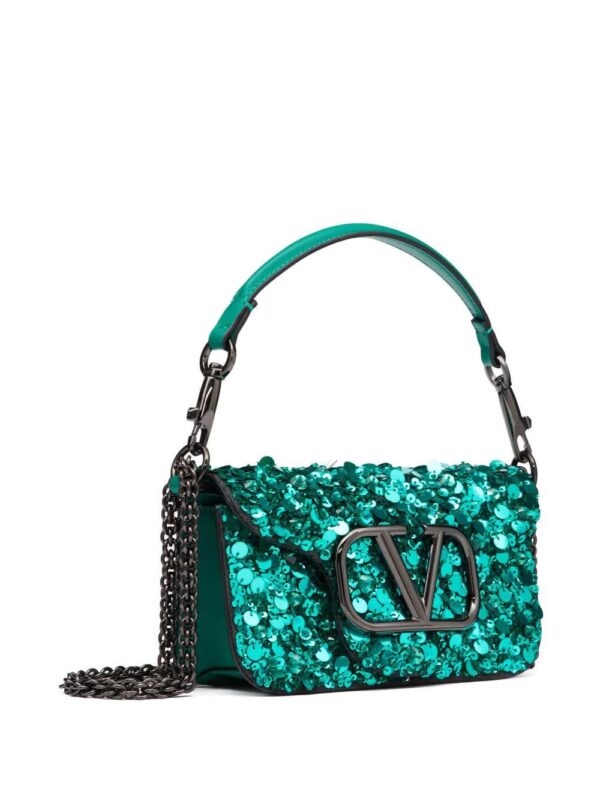 Valentino Garavani  Locò VLogo sequin shoulder bag - Image 4