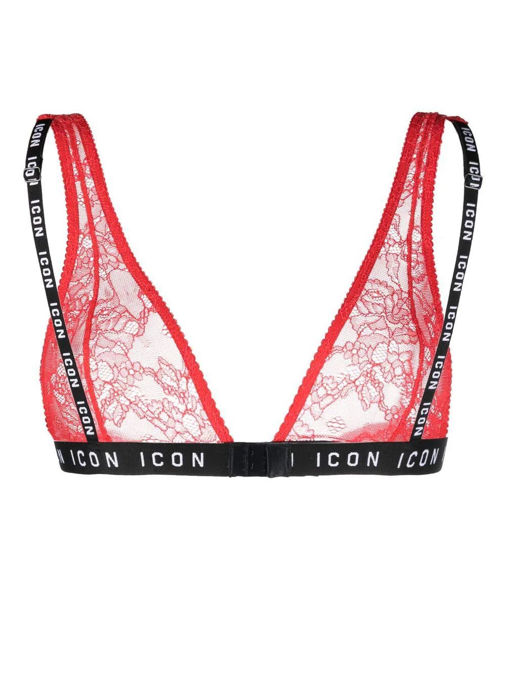 DSQUARED2 Icon logo sheer lace bra - Image 2
