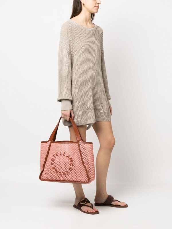 Stella McCartney embroidered-logo woven tote bag - Image 2