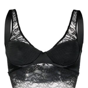 Versace Greca-detail lace brallete