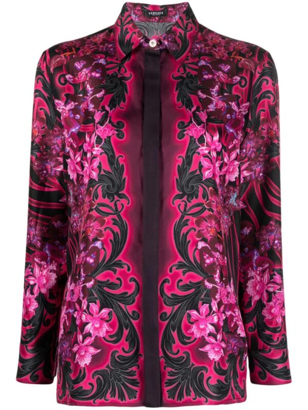 Versace  floral-print silk shirt