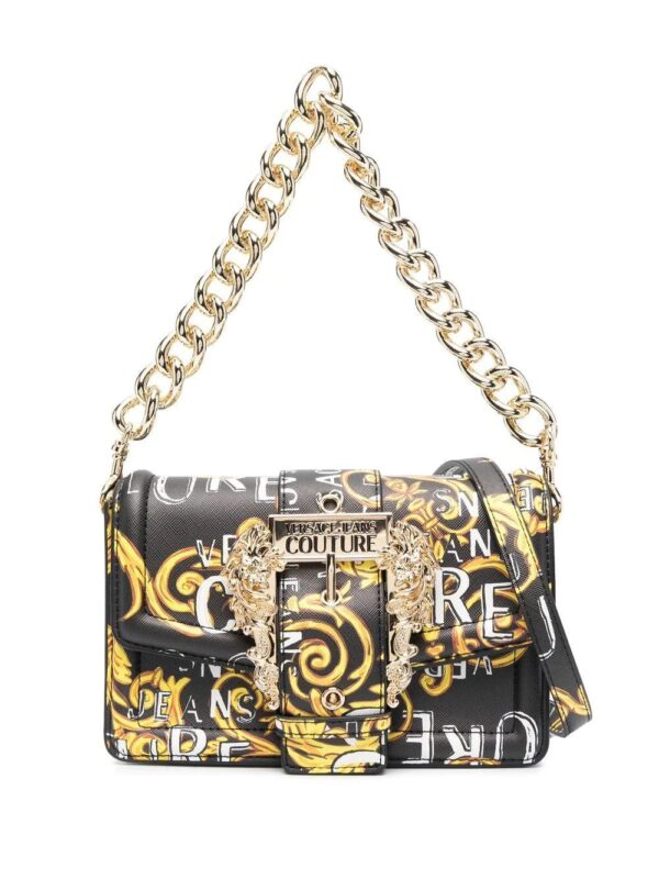Versace Jeans Couture  Baroque buckle printed shoulder bag