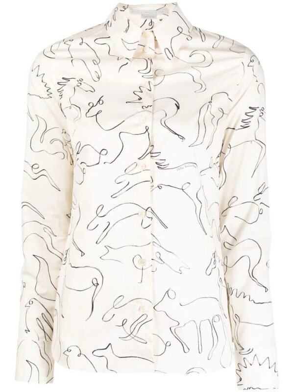 Stella McCartney  animal-print long-sleeve shirt